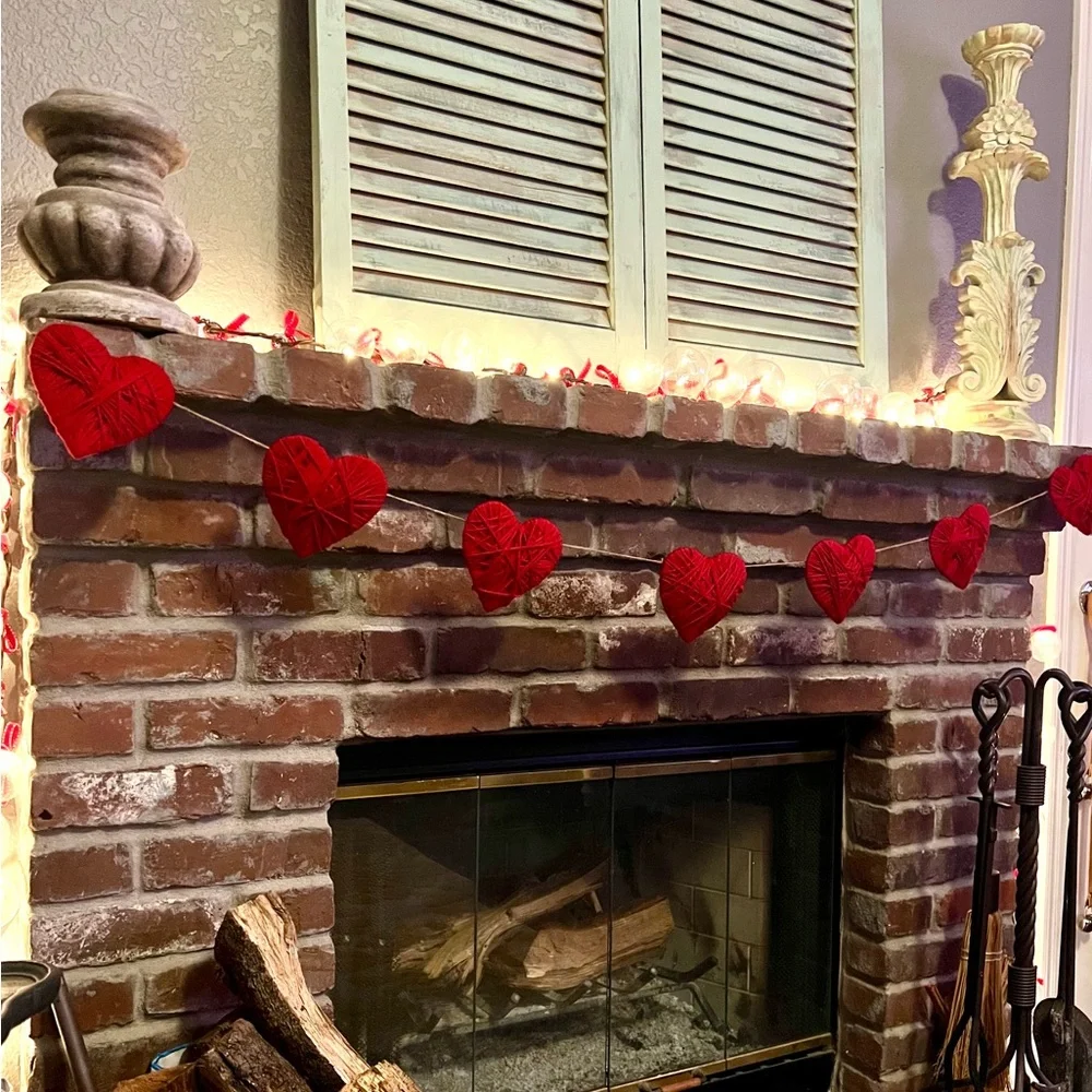 Vibrant Red Heart Garland